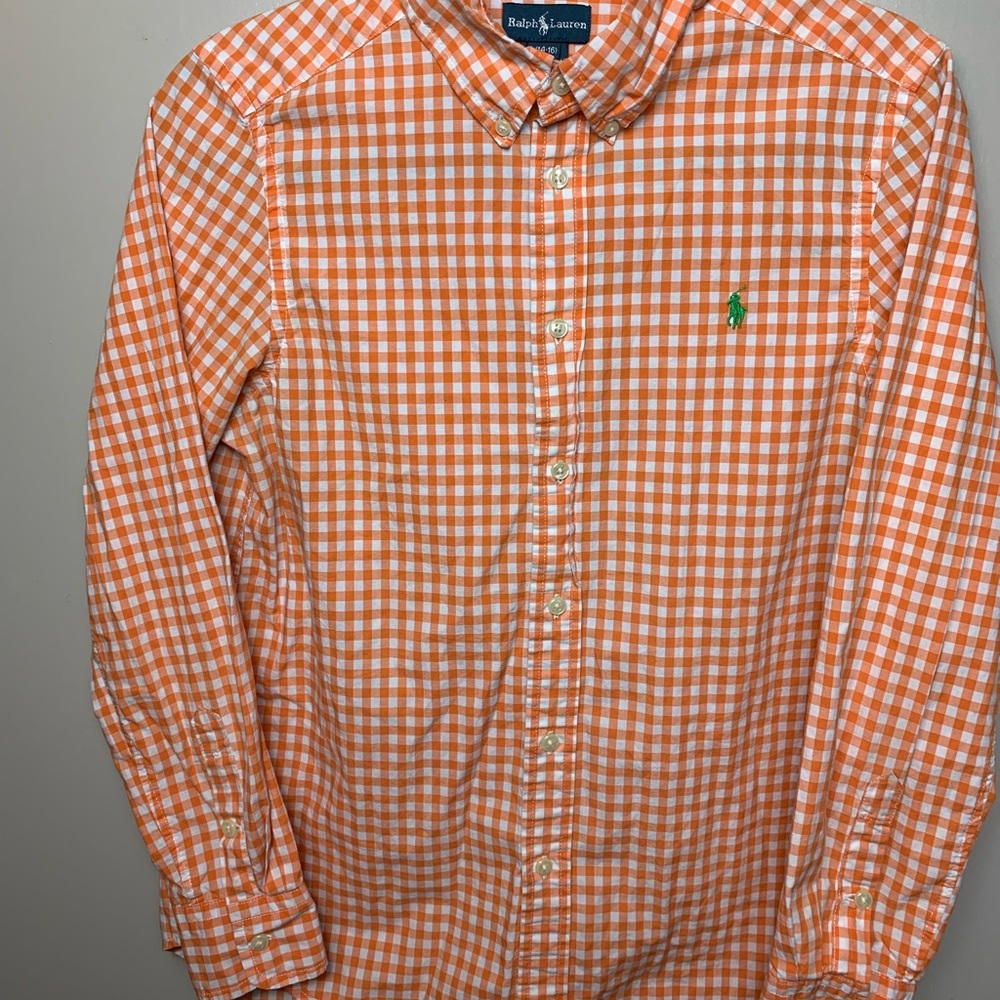 Boys Plaid Cotton Oxford Shirt